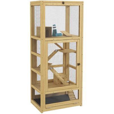 Cage en bois PawHut pour hamsters - Habitat multi-niveaux - Publicité Cage en bois PawHut pour hamsters - Habitat multi-niveaux - Publicité