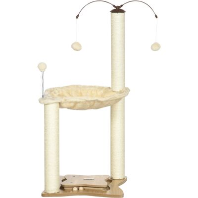 Arbre à Chat PawHut - Sisal, Hamac, Jouets - 53.5x53.5x90cm - Publicité Arbre à Chat PawHut - Sisal, Hamac, Jouets - 53.5x53.5x90cm - Publicité