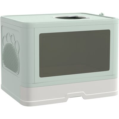 PawHut Litière pour Chats Fermée avec Couvercle et Double Entrée, Bac Amovible, Pelle et Brosse, Vert - Publicité PawHut Litière pour Chats Fermée avec Couvercle et Double Entrée, Bac Amovible, Pelle et Brosse, Vert - Publicité