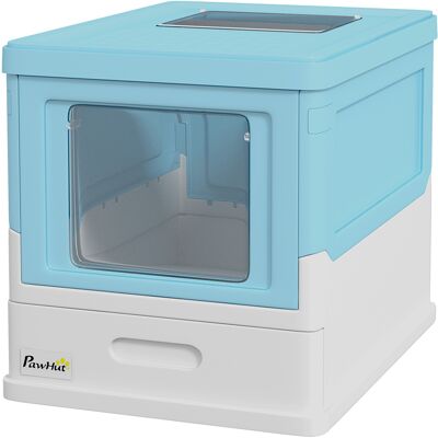 PawHut Litière pour Chats Fermée avec Pelle, Bac Extractible et 2 Portes, 47,5x35,5x36,7 cm, Bleu - Publicité PawHut Litière pour Chats Fermée avec Pelle, Bac Extractible et 2 Portes, 47,5x35,5x36,7 cm, Bleu - Publicité