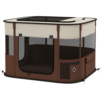 PawHut Box pour Animaux avec 6 Fenêtres, 3 Portes et 2 Poches de Rangement, Polyester et Acier, 74x60x45 cm, Marron - Publicité PawHut Box pour Animaux avec 6 Fenêtres, 3 Portes et 2 Poches de Rangement, Polyester et Acier, 74x60x45 cm, Marron - Publicité