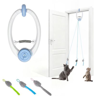 PawHut Jouet interactif pour chat USB rechargeable souris sautante suspendue à la porte pour chats, 24,1 x 13,8 x 6,6 cm Blanc - Publicité PawHut Jouet interactif pour chat USB rechargeable souris sautante suspendue à la porte pour chats, 24,1 x 13,8 x 6,6 cm Blanc - Publicité