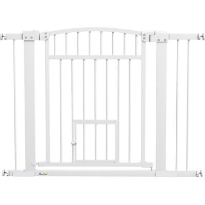 Barrière de sécurité chien PawHut - réglable 76-104cm, double verrouillage, 77cm - Publicité Barrière de sécurité chien PawHut - réglable 76-104cm, double verrouillage, 77cm - Publicité