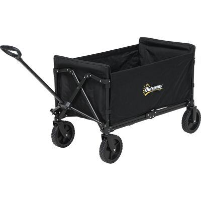 Outsunny Chariot de Jardin de 120L Pliable avec Panneau Ouvrant, en Acier et Polyester, 90x48x62 cm, Noir - Publicité Outsunny Chariot de Jardin de 120L Pliable avec Panneau Ouvrant, en Acier et Polyester, 90x48x62 cm, Noir - Publicité