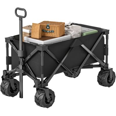 Outsunny Chariot de Plage Pliable avec Roues Avant Pivotantes à 360° et Poignée Télescopique 108x55x55 cm Noir - Publicité Outsunny Chariot de Plage Pliable avec Roues Avant Pivotantes à 360° et Poignée Télescopique 108x55x55 cm Noir - Publicité