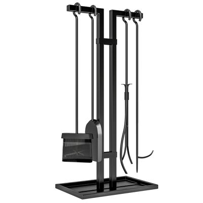 Outsunny ensemble serviteur de cheminée 5 pièces, outils de cheminée en métal, avec balai, pelle, pinces pour foyer, noir Aosom France - Publicité Outsunny ensemble serviteur de cheminée 5 pièces, outils de cheminée en métal, avec balai, pelle, pinces pour foyer, noir Aosom France - Publicité