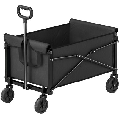 Outsunny Chariot de festival 81 L sur roues, chariot de jardin compact pliable avec poignée réglable, Noir - Publicité Outsunny Chariot de festival 81 L sur roues, chariot de jardin compact pliable avec poignée réglable, Noir - Publicité