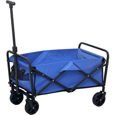 Outsunny Chariot de jardin 62 L pliable avec poignée réglable, en métal et tissu Oxford, 76x48x86 cm, Bleu - Publicité Outsunny Chariot de jardin 62 L pliable avec poignée réglable, en métal et tissu Oxford, 76x48x86 cm, Bleu - Publicité