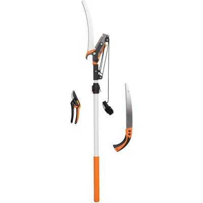 Outsunny Élagueur télescopique 2 en 1, scie manuelle, sécateur avec verrou de sécurité, perche télescopique en aluminium 2 m - Publicité Outsunny Élagueur télescopique 2 en 1, scie manuelle, sécateur avec verrou de sécurité, perche télescopique en aluminium 2 m - Publicité