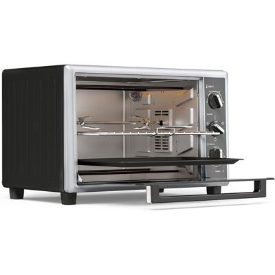 HOMCOM Mini-Four Électrique avec Broche Rotative 32L 1500W, Four à Convection Multifonction, Chaleur Tournante, Minuterie, Noir - Publicité HOMCOM Mini-Four Électrique avec Broche Rotative 32L 1500W, Four à Convection Multifonction, Chaleur Tournante, Minuterie, Noir - Publicité