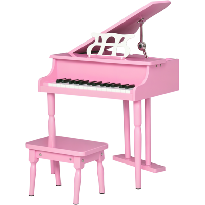 HOMCOM Piano à queue électronique 30 touches tabouret de piano et pupitre inlus panneaux de peuplier 52 x 50 x 49 cm rose - Publicité HOMCOM Piano à queue électronique 30 touches tabouret de piano et pupitre inlus panneaux de peuplier 52 x 50 x 49 cm rose - Publicité