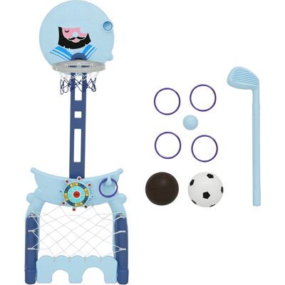HOMCOM Panier de Basket pour Enfants Boucle Basket-ball Football Golf 4 en 1 Hauteur Réglable Bleu - Publicité HOMCOM Panier de Basket pour Enfants Boucle Basket-ball Football Golf 4 en 1 Hauteur Réglable Bleu - Publicité