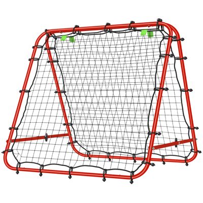 HOMCOM Filet de rebond pliable à angle réglable pour entraînement de football, baseball et tennis 100x95x90 cm Rouge - Publicité HOMCOM Filet de rebond pliable à angle réglable pour entraînement de football, baseball et tennis 100x95x90 cm Rouge - Publicité