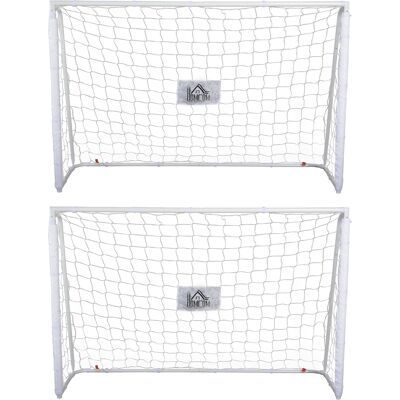 HOMCOM But de football - blanc - 186x62x123 cm - But de football - Publicité HOMCOM But de football - blanc - 186x62x123 cm - But de football - Publicité