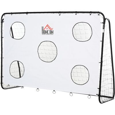 HOMCOM But de football 2 en 1 avec cible de tir, cage de foot exterieur avec 5 cible pour entraînement, 240 x 88 x 174 cm blanc - Publicité HOMCOM But de football 2 en 1 avec cible de tir, cage de foot exterieur avec 5 cible pour entraînement, 240 x 88 x 174 cm blanc - Publicité
