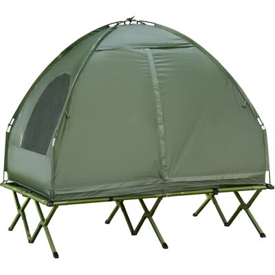 Outsunny Ensemble de tente de camping pour 2 personnes avec lit de camp et matelas pneumatique Vert - Publicité Outsunny Ensemble de tente de camping pour 2 personnes avec lit de camp et matelas pneumatique Vert - Publicité