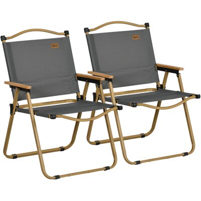 Outsunny Lot de 2 chaises de camping chaise de pêche pliante - tissu Oxford et structure acier 54 x 59 x 78 cm gris foncé - Publicité Outsunny Lot de 2 chaises de camping chaise de pêche pliante - tissu Oxford et structure acier 54 x 59 x 78 cm gris foncé - Publicité