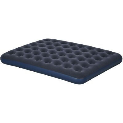 Outsunny Matelas gonflable 2 personnes matelas pneumatique avec pompe à main intégrée, surface floquée, bleu - Publicité Outsunny Matelas gonflable 2 personnes matelas pneumatique avec pompe à main intégrée, surface floquée, bleu - Publicité