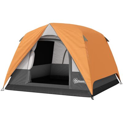 Tente de camping orange Outsunny pour 3 personnes - Publicité Tente de camping orange Outsunny pour 3 personnes - Publicité