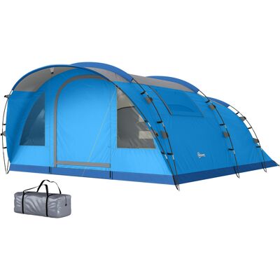 Outsunny Tente familiale type tunnel pour 4 personnes avec 3 chambres Porte 4 fenêtres Imperméable Montage facile - Publicité Outsunny Tente familiale type tunnel pour 4 personnes avec 3 chambres Porte 4 fenêtres Imperméable Montage facile - Publicité