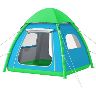 Outsunny Tente gonflable 3 personnes Montage rapide Tente de camping extérieure avec pompe à air Fenêtre en mesh Toit amovible - Publicité Outsunny Tente gonflable 3 personnes Montage rapide Tente de camping extérieure avec pompe à air Fenêtre en mesh Toit amovible - Publicité