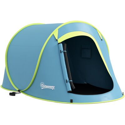Tente de camping Outsunny - Imperméable 2000 mm, 2-3 Personnes, Bleu - Publicité Tente de camping Outsunny - Imperméable 2000 mm, 2-3 Personnes, Bleu - Publicité