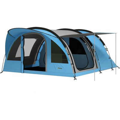 Outsunny Grande Tente Tunnel Camping 4 Personnes 3-4 Saisons Hauteur d'Homme 2 m Séjour XL 3,7 m Imperméable 3000mm Bleu - Publicité Outsunny Grande Tente Tunnel Camping 4 Personnes 3-4 Saisons Hauteur d'Homme 2 m Séjour XL 3,7 m Imperméable 3000mm Bleu - Publicité