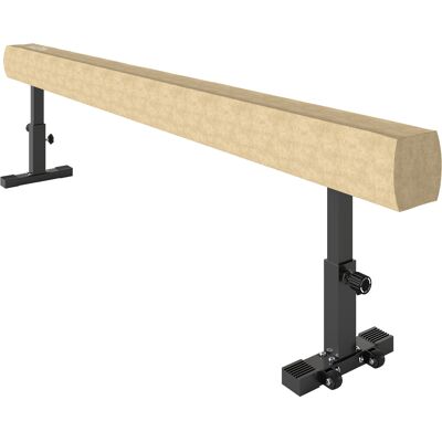 HOMCOM Poutre de Gymnastique 226 cm Antidérapant, Hauteurs Réglable, avec Roulettes, en Acier et Bois Massif, Marron - Publicité HOMCOM Poutre de Gymnastique 226 cm Antidérapant, Hauteurs Réglable, avec Roulettes, en Acier et Bois Massif, Marron - Publicité