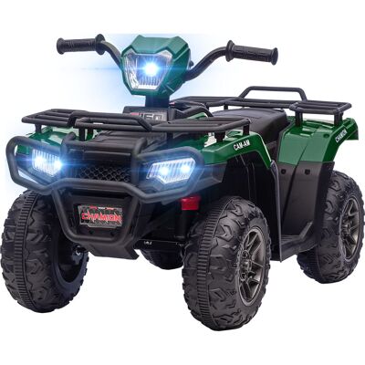 HOMCOM Quad électrique enfant 12V, voiture électrique enfants, double moteur, phares et musique, 88x45x50cm, vert - Publicité HOMCOM Quad électrique enfant 12V, voiture électrique enfants, double moteur, phares et musique, 88x45x50cm, vert - Publicité