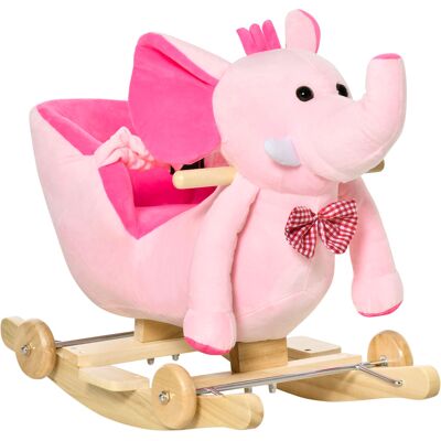 HOMCOM - Elephant 2-in-1 - Rose - Coton - Rocking toy - Publicité HOMCOM - Elephant 2-in-1 - Rose - Coton - Rocking toy - Publicité