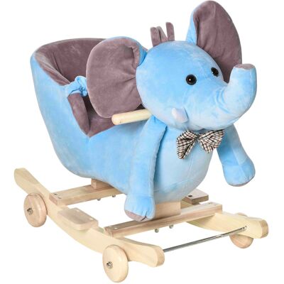 HOMCOM - Cheval à bascule Éléphant 2-en-1 - Bleu - Jouet - Publicité HOMCOM - Cheval à bascule Éléphant 2-en-1 - Bleu - Jouet - Publicité