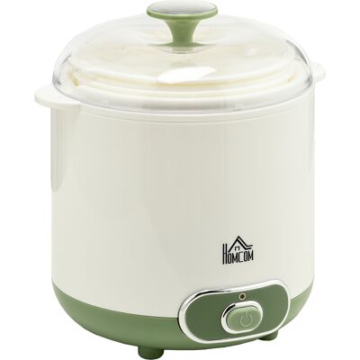 HOMCOM Yaourtière électrique avec 2 récipients de 1,5L filtre pour yaourt grec et 2 couvercles, puissance 20W blanc - Publicité HOMCOM Yaourtière électrique avec 2 récipients de 1,5L filtre pour yaourt grec et 2 couvercles, puissance 20W blanc - Publicité