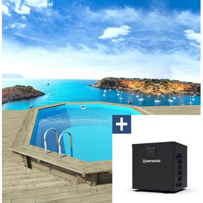 Habitat et Jardin Kit piscine bois du Nord octogonale allongée - 4.00 x 3.00 x 1.20 m - Pin traité autoclave classe 4 FSC - 45mm - Liner Bleu France 75/100 ème - Filtration 4 m3/h - Margelle en pin - Feutre de fond et de parois - 1 sac de sable - Product - Publicité Habitat et Jardin Kit piscine bois du Nord octogonale allongée - 4.00 x 3.00 x 1.20 m - Pin traité autoclave classe 4 FSC - 45mm - Liner Bleu France 75/100 ème - Filtration 4 m3/h - Margelle en pin - Feutre de fond et de parois - 1 sac de sable - Product - Publicité
