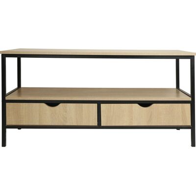 Palozi Sofa Meuble TV "Detroit" - 113 x 40 x 55 cm - 2 larges tiroirs - 1 étagère rangement - Beige - Publicité Palozi Sofa Meuble TV "Detroit" - 113 x 40 x 55 cm - 2 larges tiroirs - 1 étagère rangement - Beige - Publicité