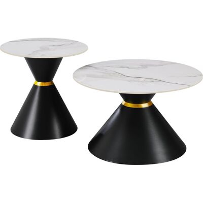 Habitat et Jardin Tables basses gigognes "Lune" - Lot de 2 - Dimensions grande table basse : 70 x 70 x 42 cm - Dimensions petite table basse : 50 x 50 x 51 cm - Plateau en céramique - Epaisseur du plateau : 1 cm - Effet marbré - Blanc/Gris - Publicité Habitat et Jardin Tables basses gigognes "Lune" - Lot de 2 - Dimensions grande table basse : 70 x 70 x 42 cm - Dimensions petite table basse : 50 x 50 x 51 cm - Plateau en céramique - Epaisseur du plateau : 1 cm - Effet marbré - Blanc/Gris - Publicité
