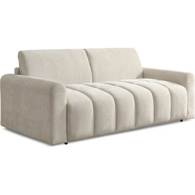 Habitat et Jardin Canapé droit convertible express style bubble - matelas 18 cm avec mémoire de forme "Isadora" - Dimensions : 200 x 107 x 86 cm - Dimensions du couchage : 140 x 190 cm - Tissu - Beige - Publicité Habitat et Jardin Canapé droit convertible express style bubble - matelas 18 cm avec mémoire de forme "Isadora" - Dimensions : 200 x 107 x 86 cm - Dimensions du couchage : 140 x 190 cm - Tissu - Beige - Publicité