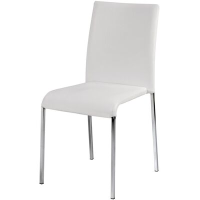 Habitat et Jardin Chaise " Easy " - Lot de 2 - 42 x 53.5 x 88 cm - Assise en PU blanc - Pieds en fer chromé - Fabrication européenne. Publicité Habitat et Jardin Chaise " Easy " - Lot de 2 - 42 x 53.5 x 88 cm - Assise en PU blanc - Pieds en fer chromé - Fabrication européenne. Publicité