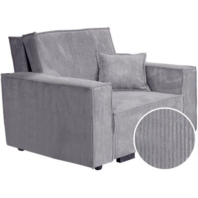 Palozi Sofa Fauteuil convertible en velours côtelé "Clivia" - 123 x 102 x 88 cm - surface de couchage: 196 x 80cm - coffre de rangement - Publicité Palozi Sofa Fauteuil convertible en velours côtelé "Clivia" - 123 x 102 x 88 cm - surface de couchage: 196 x 80cm - coffre de rangement - Publicité