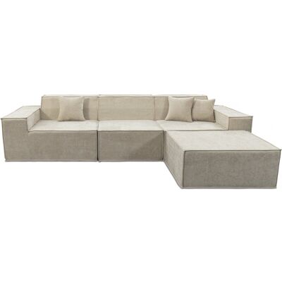 Habitat et Jardin Canapé modulable 4 places avec ottoman "Lusso" - Dimensions canapé : 300 x 100 x 70 cm - Dimensions ottoman : 80 x 100 x 40 cm - Grammage du tissu : 300g/m² - Tissu texturé - Beige - Publicité Habitat et Jardin Canapé modulable 4 places avec ottoman "Lusso" - Dimensions canapé : 300 x 100 x 70 cm - Dimensions ottoman : 80 x 100 x 40 cm - Grammage du tissu : 300g/m² - Tissu texturé - Beige - Publicité