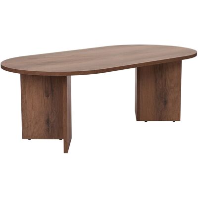 Hanah Home Table basse "Sable" Noyer Bois 60x119x40cm, Mélamine, Classique, Ovale. Publicité Hanah Home Table basse "Sable" Noyer Bois 60x119x40cm, Mélamine, Classique, Ovale. Publicité