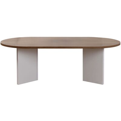 Hanah Home Table basse "Sable" Noyer Blanc Bois 60x119x40cm, Mélamine, Classique, ovale. Publicité Hanah Home Table basse "Sable" Noyer Blanc Bois 60x119x40cm, Mélamine, Classique, ovale. Publicité