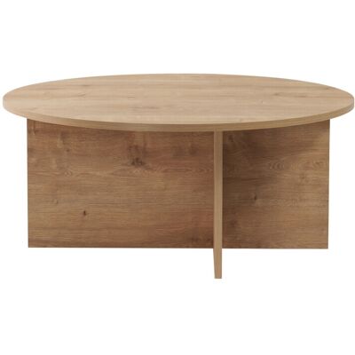 Hanah Home Table basse "Soleil" Chêne Saphir Bois 90x90x40cm, Mélamine, Classique, Ronde. Publicité Hanah Home Table basse "Soleil" Chêne Saphir Bois 90x90x40cm, Mélamine, Classique, Ronde. Publicité
