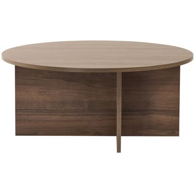 Hanah Home Table basse "Soleil" Noyer Bois 90x90x40cm, Mélamine, Classique, Ronde. Publicité Hanah Home Table basse "Soleil" Noyer Bois 90x90x40cm, Mélamine, Classique, Ronde. Publicité