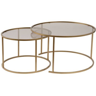 Hanah Home Ensemble de tables basses en métal "Aurum" - Grande table : 80 x 80 x 43 cm - Petite table : 60 x 60 x 39 cm - Or Bronze Conçu pour offrir praticité et robustesse, ce modèle s'intègre facilement dans tout intérieur et répond aux besoins du quo - Publicité Hanah Home Ensemble de tables basses en métal "Aurum" - Grande table : 80 x 80 x 43 cm - Petite table : 60 x 60 x 39 cm - Or Bronze Conçu pour offrir praticité et robustesse, ce modèle s'intègre facilement dans tout intérieur et répond aux besoins du quo - Publicité
