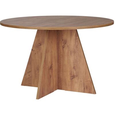 Hanah Home Table à manger "Virella" Pin atlantique Bois 120x120x75cm, Mélamine, Classique, Ronde. Publicité Hanah Home Table à manger "Virella" Pin atlantique Bois 120x120x75cm, Mélamine, Classique, Ronde. Publicité