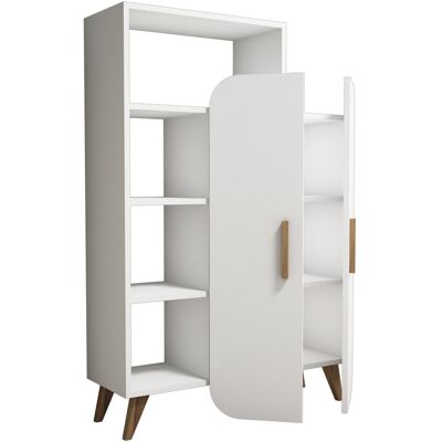 Hanah Home Meuble avec étagère en bois "Form" - 90 x 32 x 132 cm - Blanc – 4.0 étagères, 2.0 portes Conçu pour offrir praticité et robustesse, ce modèle s'intègre facilement dans tout intérieur et répond aux besoins du quotidien en garantissant confort d - Publicité Hanah Home Meuble avec étagère en bois "Form" - 90 x 32 x 132 cm - Blanc – 4.0 étagères, 2.0 portes Conçu pour offrir praticité et robustesse, ce modèle s'intègre facilement dans tout intérieur et répond aux besoins du quotidien en garantissant confort d - Publicité