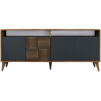 Hanah Home Buffet en bois "Milan" - 180 x 35 x 78 cm - NoyerAnthracite – 4 portes Conçu pour offrir praticité et robustesse, ce modèle s'intègre facilement dans tout intérieur et répond aux besoins du quotidien en garantissant confort d'usage. Publicité Hanah Home Buffet en bois "Milan" - 180 x 35 x 78 cm - NoyerAnthracite – 4 portes Conçu pour offrir praticité et robustesse, ce modèle s'intègre facilement dans tout intérieur et répond aux besoins du quotidien en garantissant confort d'usage. Publicité