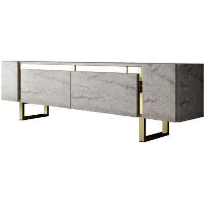 Hanah Home Meuble TV "Yildiz" Travertin Or Bois 30x180x50cm, Mélamine, Classique, Bas à poser, rectangulaire. Publicité Hanah Home Meuble TV "Yildiz" Travertin Or Bois 30x180x50cm, Mélamine, Classique, Bas à poser, rectangulaire. Publicité