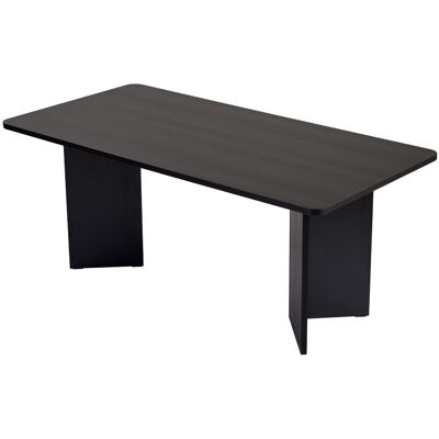 Hanah Home Table de salle à manger noire moderne, 180 x 90 x 75 cm, panneaux de particules 100 % mélaminés, épaisseur 25 mm. Élégante et résistante, idéale pour les espaces repas contemporains. Charge maximale : 70 kg. Publicité Hanah Home Table de salle à manger noire moderne, 180 x 90 x 75 cm, panneaux de particules 100 % mélaminés, épaisseur 25 mm. Élégante et résistante, idéale pour les espaces repas contemporains. Charge maximale : 70 kg. Publicité