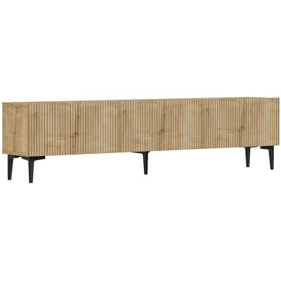 Hanah Home Meuble TV marron clair moderne - Dimensions : 180 x 31 x 45 cm - Epaisseur 18 mm - Fixation murale possible - Bois - Publicité Hanah Home Meuble TV marron clair moderne - Dimensions : 180 x 31 x 45 cm - Epaisseur 18 mm - Fixation murale possible - Bois - Publicité